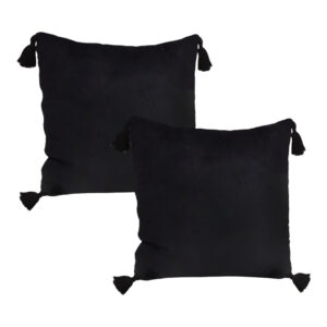 SOGA 2X Black Vintage Butterfly Pillow Tassel Velvet Square Throw Pillow FrenchCushion242X2 AU DEPOT - AU DEPOT