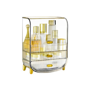 SOGA 3 Tier Transparent Multifunctional Countertop Cosmetic Storage Makeup Perfume Skincare Display Stand Shelf Drawer Type Organiser, Home, Bathroom, Bathroom Accessories, Bathroom Storage, ,  - AU DEPOT 1