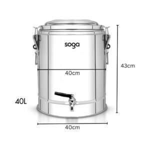 SOGA 40L Stainless Steel Insulated Stock Pot Dispenser Hot & Cold Beverage Container With Tap, Home & Living, Kitchen & Dining, Barware, Spirit Dispensers, ,  - AU DEPOT 2