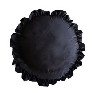 SOGA 45cm Butterfly Black Vintage Lotus Leaf Edge Round Throw Pillow FrenchCushion243 AU DEPOT - AU DEPOT