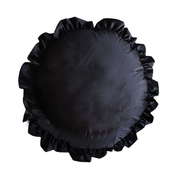 SOGA 45cm Butterfly Black Vintage Lotus Leaf Edge Round Throw Pillow, Furniture, Living Room Furniture, Occasional Chairs, , ,  - AU DEPOT 1