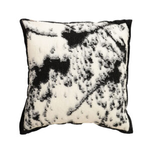 SOGA 45cm Light Vintage Leopard Print Black White Ink Splatter Wide Edge SquareThrow Pillow FrenchCushion252 AU DEPOT - AU DEPOT