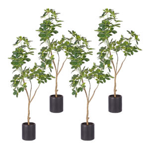 SOGA 4X 160cm Artificial Natural Green Schefflera Dwarf Umbrella Tree Fake Tropical Indoor Plant Home Office Decor APlantQXY160X4 AU DEPOT - AU DEPOT