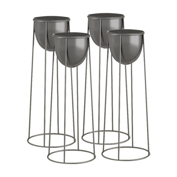 SOGA 4X 50cm Round Wire Metal Flower Pot Stand with Black Flowerpot Holder Rack Display, Home & Living, Home Decor, Indoor Pots, Planters and Plant Stands, , ,  - AU DEPOT 1