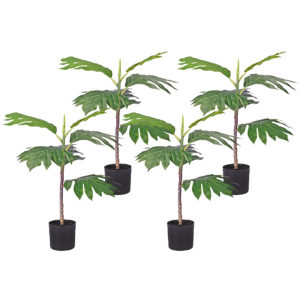 SOGA 4X 60cm Artificial Natural Green Split Leaf Philodendron Tree Fake Tropical Indoor Plant Home Office Decor APlantMBS606X4 AU DEPOT - AU DEPOT