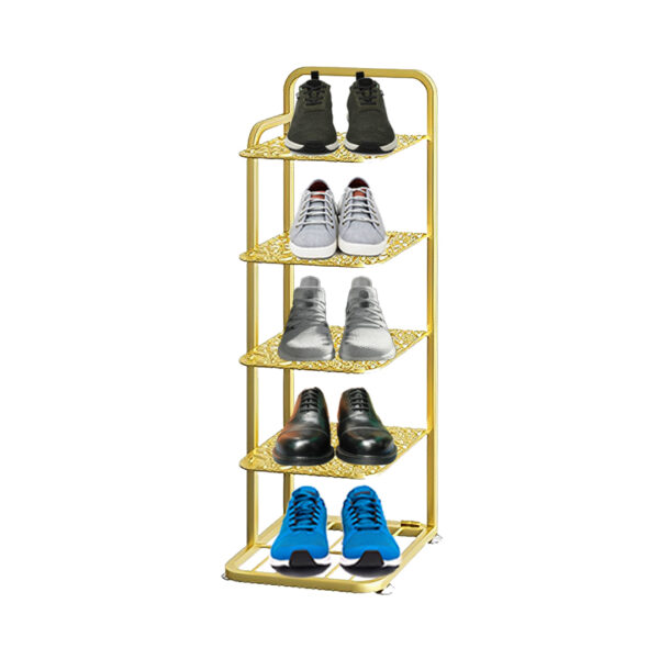 SOGA 5 Tier Gold Plated Metal Shoe Organizer Space Saving Portable Footwear Storage Shelf, Furniture, Storage & Shelving, Shoe Storage, , ,  - AU DEPOT 1