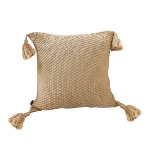 SOGA 50CM Light Brown Pillow with Tassel Accents Rizzy Transitional Cover Throw Pillow FrenchCushion202 AU DEPOT - AU DEPOT