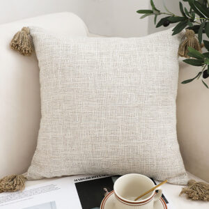 SOGA 50cm Beige Pillow Textured Throw Cover, Luxurious Rib Knit Ribbed Cotton Throw Pillow, Furniture, Living Room Furniture, Occasional Chairs, , ,  - AU DEPOT 2