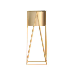 SOGA 50cm Gold Metal Plant Stand with Gold Flower Pot Holder Corner Shelving Rack Indoor Display FPotH52GLD AU DEPOT - AU DEPOT