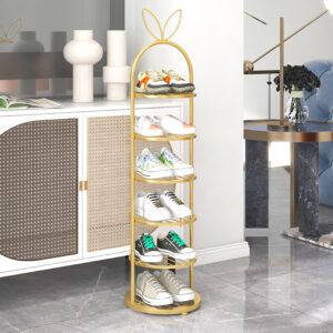 SOGA 6 Tier Bunny Ears Shape Gold Plated Metal Shoe Organizer Space Saving Portable Footwear Storage Shelf FPotXJ09 AU DEPOT 1 - AU DEPOT