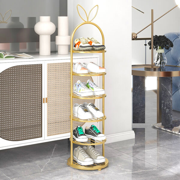 SOGA 6 Tier Bunny Ears Shape Gold Plated Metal Shoe Organizer Space Saving Portable Footwear Storage Shelf, Furniture, Storage & Shelving, Shoe Storage, , ,  - AU DEPOT 2