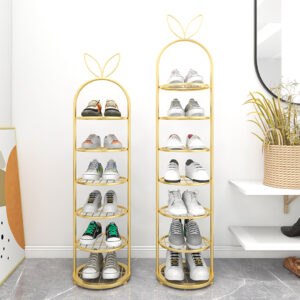 SOGA 6 Tier Bunny Ears Shape Gold Plated Metal Shoe Organizer Space Saving Portable Footwear Storage Shelf, Furniture, Storage & Shelving, Shoe Storage, , ,  - AU DEPOT 3