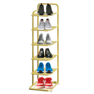 SOGA 6 Tier Gold Plated Metal Shoe Organizer Space Saving Portable Footwear Storage Shelf FPotXJ1221 AU DEPOT - AU DEPOT