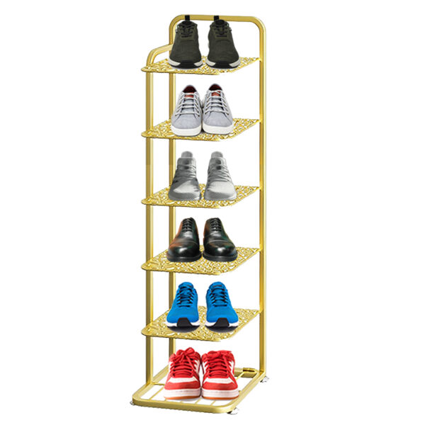 SOGA 6 Tier Gold Plated Metal Shoe Organizer Space Saving Portable Footwear Storage Shelf, Furniture, Storage & Shelving, Shoe Storage, , ,  - AU DEPOT 1