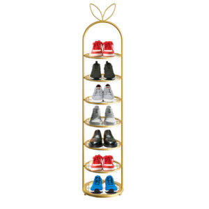 SOGA 7 Tier Bunny Ears Shape Gold Plated Metal Shoe Organizer Space Saving Portable Footwear Storage Shelf FPotXJ0991 AU DEPOT - AU DEPOT