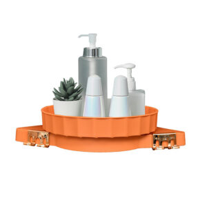 SOGA Orange 360 Degree Wall Mounted Rotating Bathroom Organiser Corner Vanity Rack Toilet Adhesive Storage Shelf Bathroom Storage BathA009 AU DEPOT Bathroom Storage - AU DEPOT