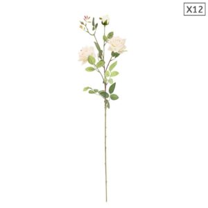 SOGA 12pcs Artificial Silk Flower Fake Rose Bouquet Table Decor White AFlower3H12White AU DEPOT - AU DEPOT