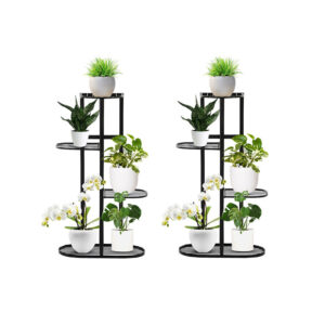 SOGA 2X 4 Tier 5 Pots Black Metal Plant Rack Flowerpot Storage Display Stand Holder Home Garden Decor, Home & Living, Home Decor, Indoor Pots, Planters and Plant Stands, , ,  - AU DEPOT 1