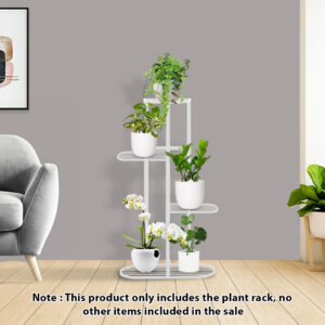 SOGA 2X 4 Tier 5 Pots White Metal Plant Rack Flowerpot Storage Display Stand Holder Home Garden Decor, Home & Living, Home Decor, Indoor Pots, Planters and Plant Stands, , ,  - AU DEPOT 2