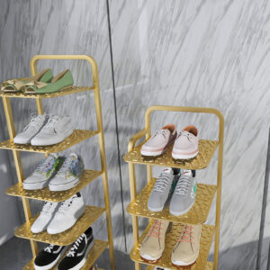 SOGA 2X 6 Tier Gold Plated Metal Shoe Organizer Space Saving Portable Footwear Storage ShelfSOGA 6 Tier Gold Metal Shoe Organizer, Furniture, Storage & Shelving, Shoe Storage, , ,  - AU DEPOT 3