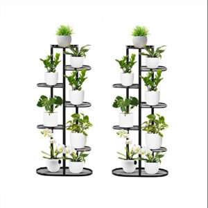 SOGA 2X 7 Tier 8 Pots Black Metal Plant Rack Flowerpot Storage Display Stand Holder Home Garden Decor, Home & Living, Home Decor, Indoor Pots, Planters and Plant Stands, , ,  - AU DEPOT 1