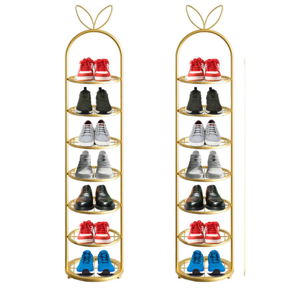 SOGA 2X 7 Tier Bunny Ears Shape Gold Plated Metal Shoe Organizer Space Saving Portable Footwear Storage Shelf, Furniture, Storage & Shelving, Shoe Storage, , ,  - AU DEPOT 1