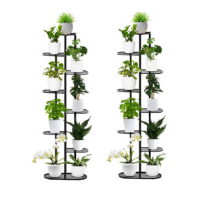 SOGA 2X 8 Tier 9 Pots Black Metal Plant Rack Flowerpot Storage Display Stand Holder Home Garden Decor, Home & Living, Home Decor, Indoor Pots, Planters and Plant Stands, , ,  - AU DEPOT 1