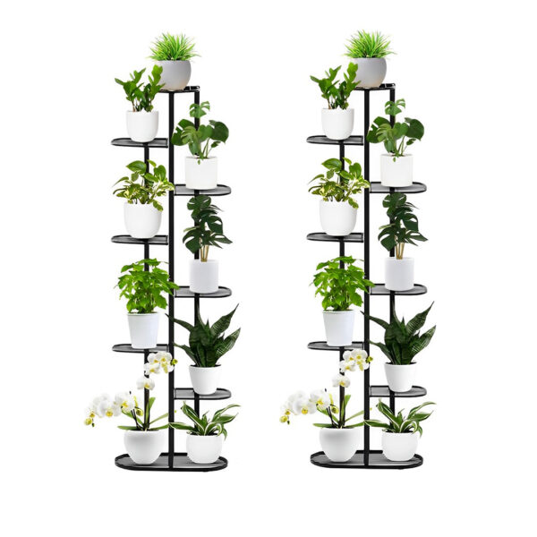 SOGA 2X 8 Tier 9 Pots Black Metal Plant Rack Flowerpot Storage Display Stand Holder Home Garden Decor, Home & Living, Home Decor, Indoor Pots, Planters and Plant Stands, , ,  - AU DEPOT 1