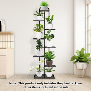 SOGA 2X 8 Tier 9 Pots Black Metal Plant Stand Flowerpot Display Shelf Rack Indoor Home Office Decor, Home & Living, Home Decor, Indoor Pots, Planters and Plant Stands, , ,  - AU DEPOT 2