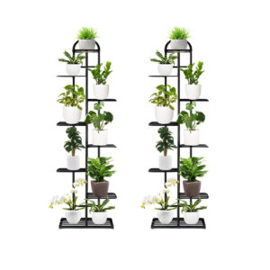 SOGA 2X 8 Tier 9 Pots Black Metal Plant Stand Flowerpot Display Shelf Rack Indoor Home Office Decor, Home & Living, Home Decor, Indoor Pots, Planters and Plant Stands, , ,  - AU DEPOT 1