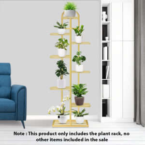 SOGA 2X 8 Tier 9 Pots Gold Metal Plant Stand Flowerpot Display Shelf Rack Indoor Home Office Decor, Home & Living, Home Decor, Indoor Pots, Planters and Plant Stands, , ,  - AU DEPOT 2