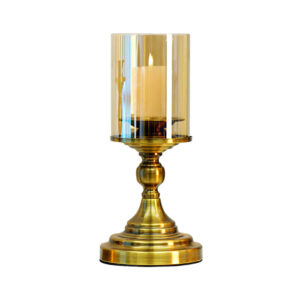 SOGA 33.5cm Gold Nordic Deluxe Candlestick Candle Holder Stand Pillar Glass Iron Candle Accessories CandleStick3451 AU DEPOT Candle Accessories - AU DEPOT