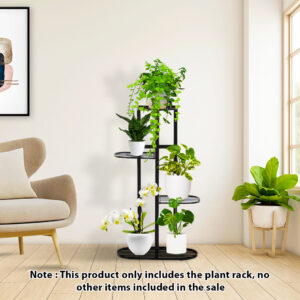 SOGA 4 Tier 5 Pots Black Metal Plant Rack Flowerpot Storage Display Stand Holder Home Garden Decor, Home & Living, Home Decor, Indoor Pots, Planters and Plant Stands, , ,  - AU DEPOT 2