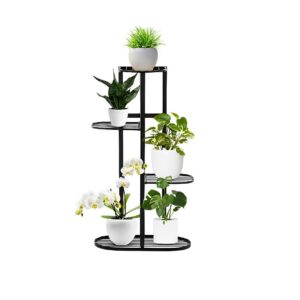 SOGA 4 Tier 5 Pots Black Metal Plant Rack Flowerpot Storage Display Stand Holder Home Garden Decor FPotH29 AU DEPOT - AU DEPOT