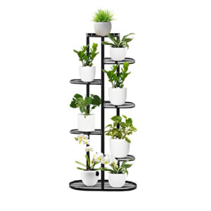 SOGA 7 Tier 8 Pots Black Metal Plant Rack Flowerpot Storage Display Stand Holder Home Garden Decor FPotH23 AU DEPOT - AU DEPOT