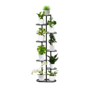 SOGA 8 Tier 9 Pots Black Metal Plant Rack Flowerpot Storage Display Stand Holder Home Garden Decor FPotH25 AU DEPOT - AU DEPOT