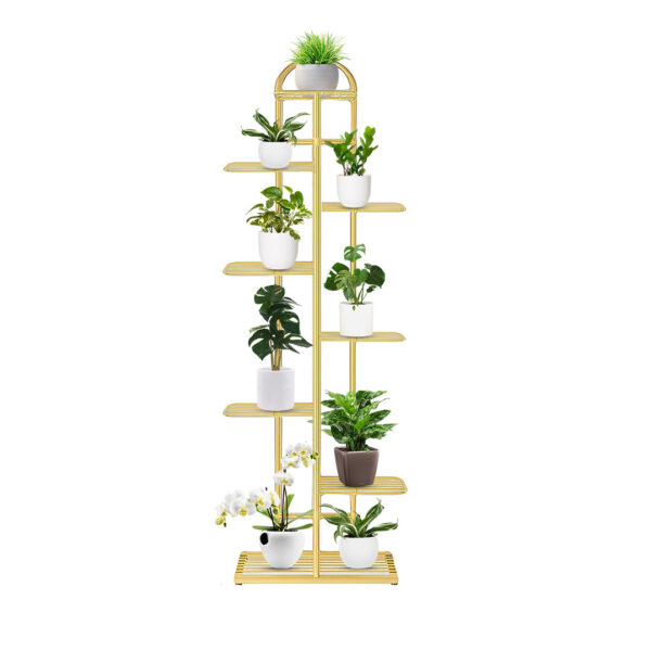 SOGA 8 Tier 9 Pots Gold Metal Plant Stand Flowerpot Display Shelf Rack Indoor Home Office Decor, Home & Living, Home Decor, Indoor Pots, Planters and Plant Stands, , ,  - AU DEPOT 1