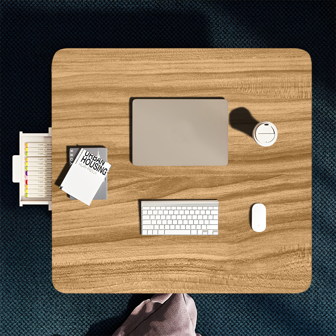 SOGA Wood-Colored Portable Floor Table Small Square Space-Saving Mini Desk Home Decor, Desks & Computer Tables, , , , ,  - AU DEPOT 3