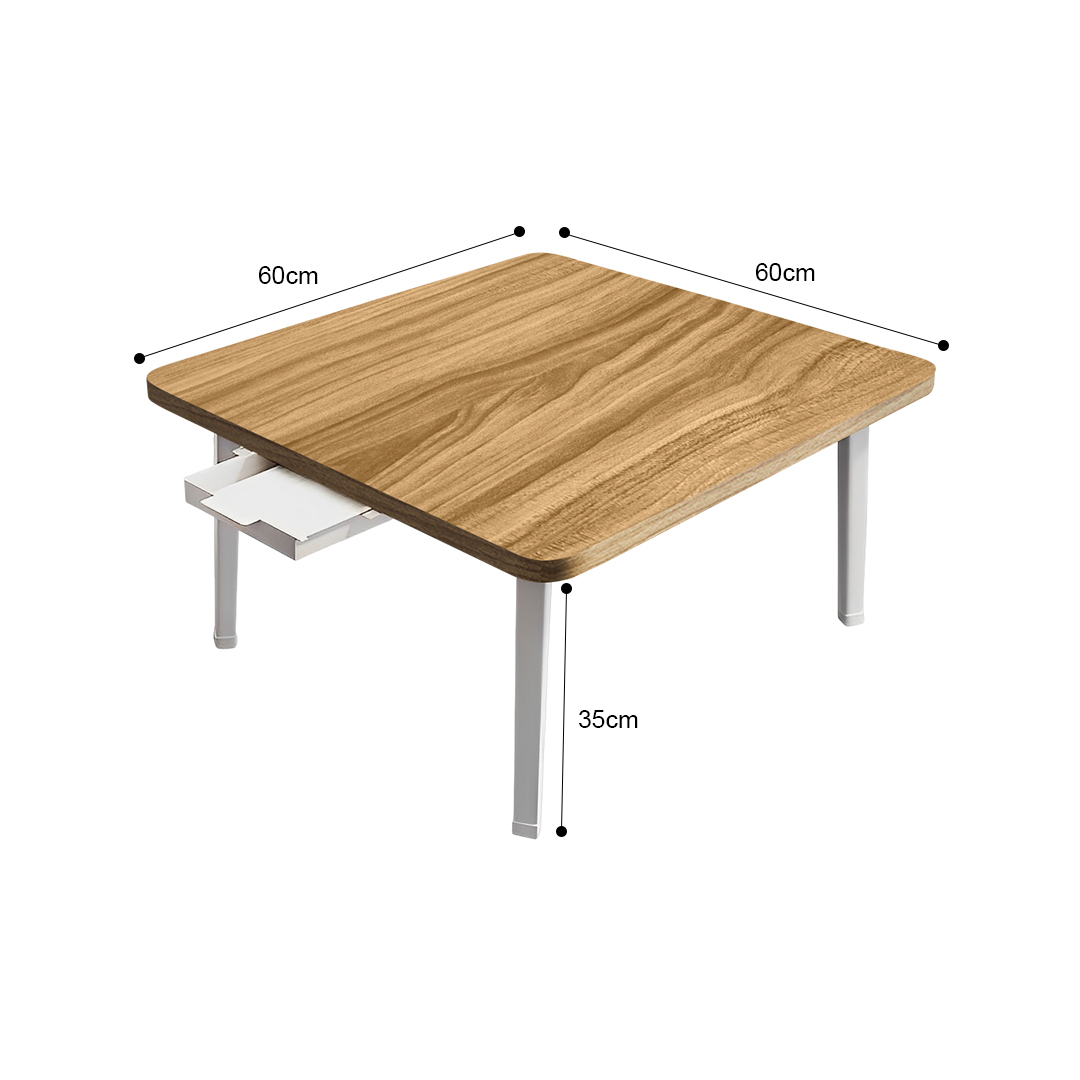 SOGA Wood-Colored Portable Floor Table Small Square Space-Saving Mini Desk Home Decor, Desks & Computer Tables, , , , ,  - AU DEPOT 4