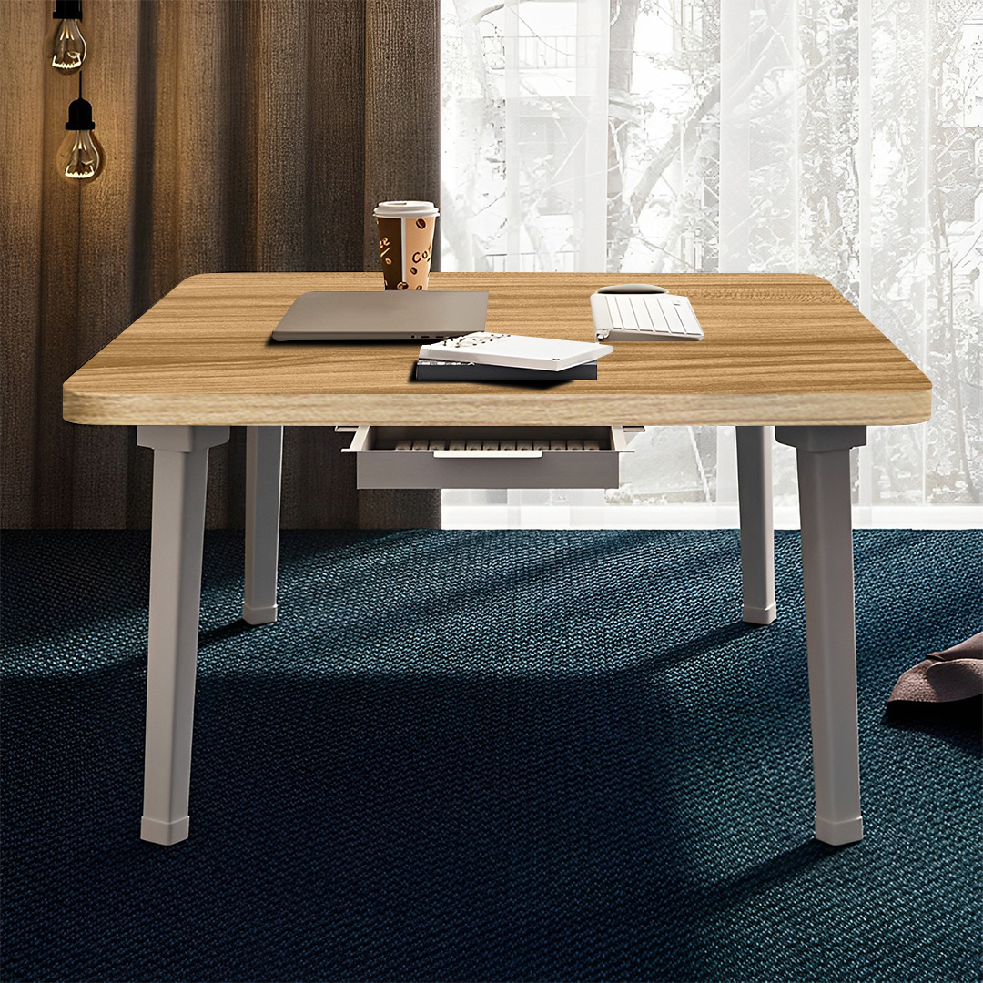SOGA Wood-Colored Portable Floor Table Small Square Space-Saving Mini Desk Home Decor, Desks & Computer Tables, , , , ,  - AU DEPOT 5