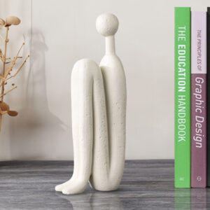 SOGA 10x28cm Ornament Modern Stickman Art Sculpture Minimalist Resin Statue Round Head for Home Decor and Bookend, Home & Living, Home Decor, Indoor Pots, Planters and Plant Stands, , ,  - AU DEPOT 2