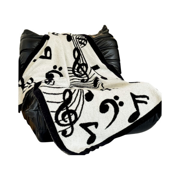 SOGA 130x160cm Throw Blanket Black and White Musical Note Half Fleece Soft Cozy for Music Lovers Stylish, Home, Bed Linen, Throws And Blankets, Blankets, ,  - AU DEPOT 1