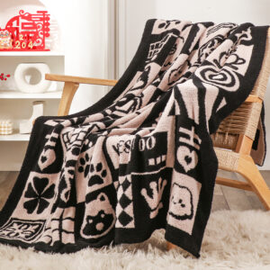 SOGA 130x160cm Throw Blanket Black and White New Year Limited Edition Peace and Joy Plush Cozy, Home, Bed Linen, Throws And Blankets, Blankets, ,  - AU DEPOT 3