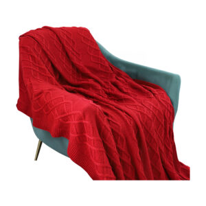 SOGA 130x180cm Throw Blanket Red Christmas Chunky Yarn Woven Decorative Cozy Knit for Holiday Home Decor, Home, Bed Linen, Throws And Blankets, Blankets, ,  - AU DEPOT 1