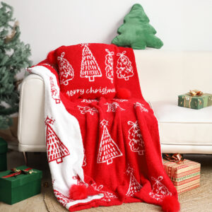 SOGA 130x180cm Throw Blanket Red Christmas Tree Half Fleece for Holiday Season Cozy, Home, Bed Linen, Throws And Blankets, Blankets, ,  - AU DEPOT 4