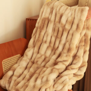 SOGA 150x200cm Throw Blanket Camel Brown Double Layer Rabbit Fur Cozy Comfort with Stylish Decor, Home, Bed Linen, Throws And Blankets, Blankets, ,  - AU DEPOT 2