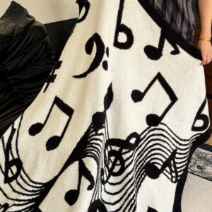 SOGA 2X 130x160cm Throw Blanket Black and White Musical Note Half Fleece Soft Cozy for Music Lovers Stylish, Home, Bed Linen, Throws And Blankets, Blankets, ,  - AU DEPOT 4