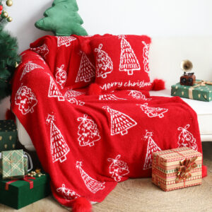 SOGA 2X 130x180cm Throw Blanket Red Christmas Tree Half Fleece for Holiday Season Cozy, Home, Bed Linen, Throws And Blankets, Blankets, ,  - AU DEPOT 2