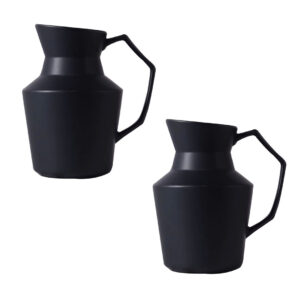 SOGA 2X 23.5cmx19.5cm Ornament Black Modern Ceramic Decorative Pitcher Vase with Handle for Home D?cor, Home & Living, Home Decor, Indoor Pots, Planters and Plant Stands, , ,  - AU DEPOT 1