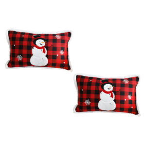 SOGA 2X 30cm Throw Pillow Red Christmas Snowman Lumbar Cushion for Festive Holiday Winter Home Decor, Furniture, Living Room Furniture, Occasional Chairs, , ,  - AU DEPOT 1